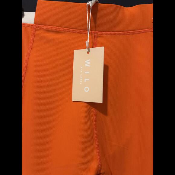 NWT- Wilo Contra Leggings - Bright Orange with Navy Accent - Picture 2 of 4